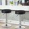 Set of 2 Height Adjustable Swivel Round Bar Stool with Stainless Steel Chrome Base Perfect for Seating in Any Room
